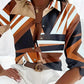Trendy women's blouse with abstract pattern and button placket – Marlene