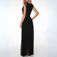 Women's Evening Jumpsuit with Chiffon Skirt and Cut-Out – Elegant Jumpsuit for Festive Occasions & Events