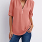 Danijela | V-Neck Blouse - Zip-Up Women's Style