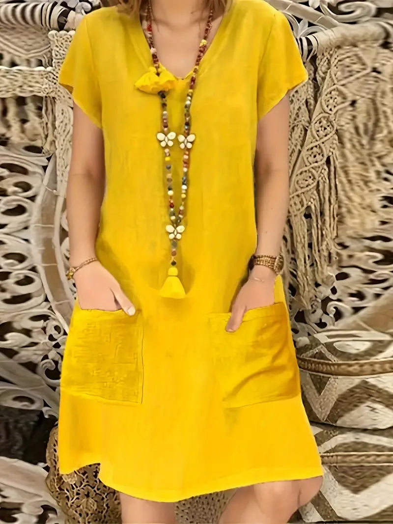 Karen – Casual Short-Sleeved Simple Spring Dress