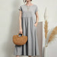 Lily – casual short-sleeve summer dress with round neckline and waist