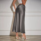 Camille - High Waist Satin Röcke with Lace-Up Closure