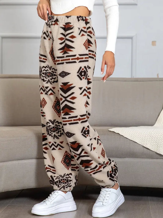 Marta - Joggers with Aztec pattern and sturdy bottom