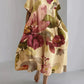 Andria - Loose-fitting women's dress with a botanical floral motif