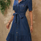 Denim Dress - Modern with Belt - Blue Cotton - Perfect for Any Occasion