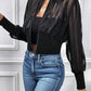 Evelyn - Jacket with stripe pattern and mesh zipper