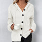 Nienke | Plain cardigan with hood and laces