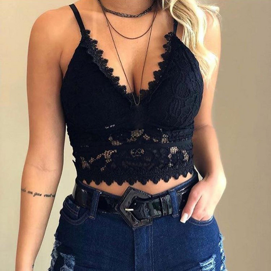 Women's Lace Top with Spaghetti Straps – Lina