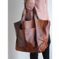 Oversized Vintage Leather Shoulder Bag for Women – Timeless Style Meets Everyday Functionality