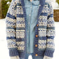 Christa - Coat with a striped pattern and button closure at the front