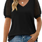 Rema | Sheer Sleeve V-Neck Top