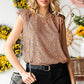Zoya | Women's Sequin Capped Sleeve Tank Top - Stylish & Shiny
