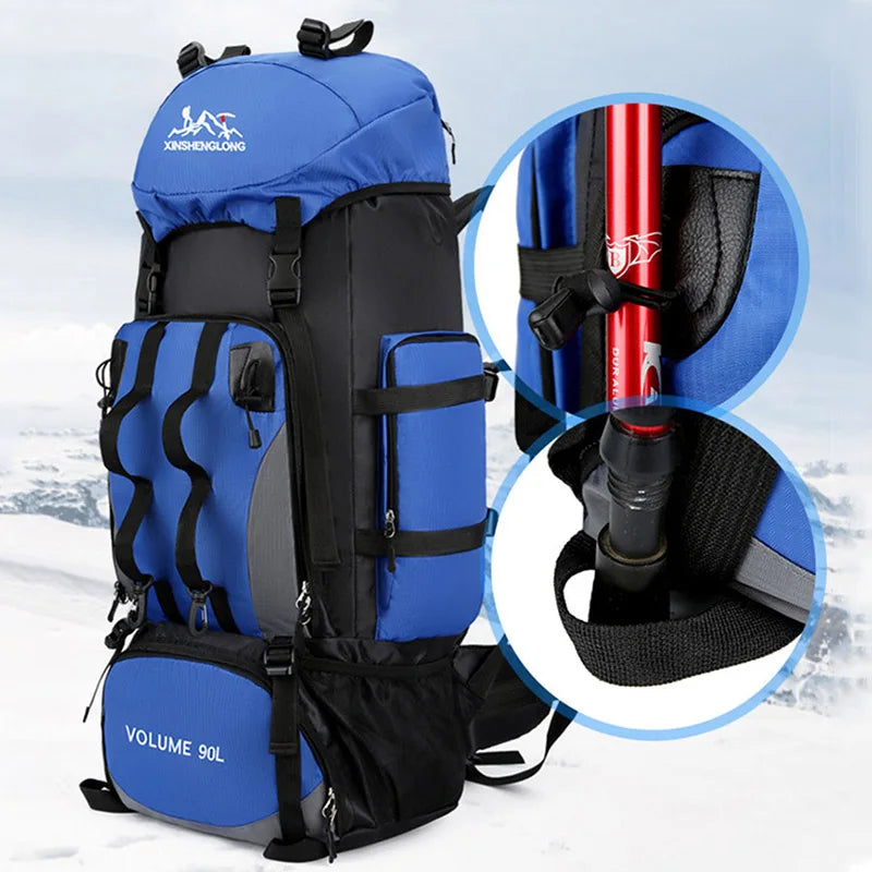 90L Waterproof Camping and Hiking Backpack