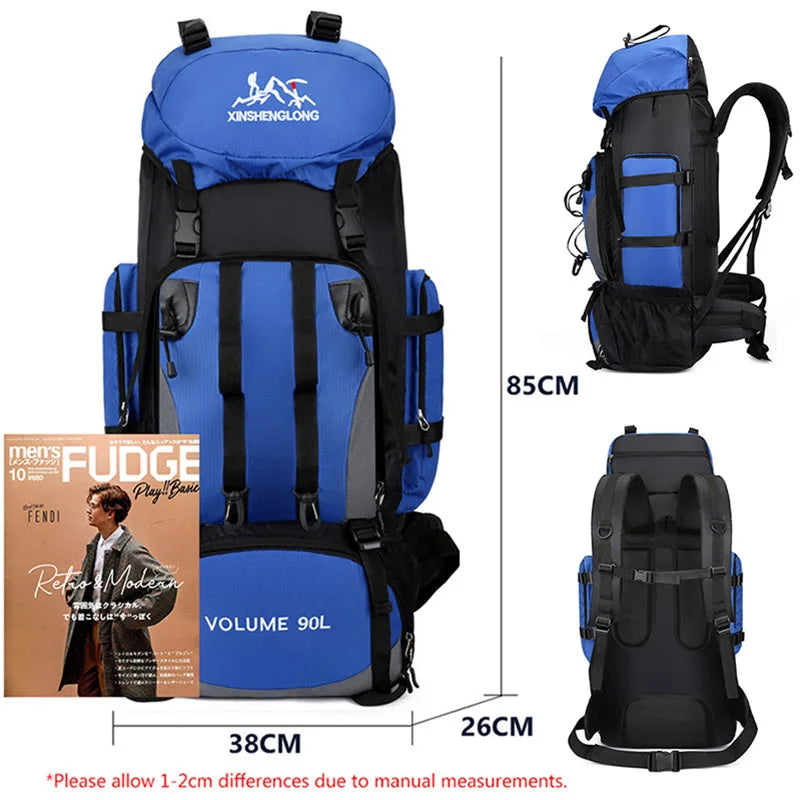 90L Waterproof Camping and Hiking Backpack