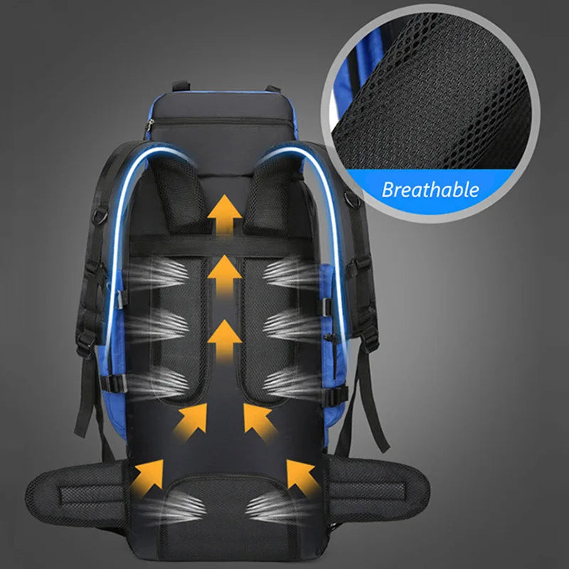 90L Waterproof Camping and Hiking Backpack