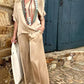 Airelyn - Elegant white top with V-neck and wide legs