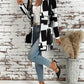 Fiona - Open Front Color Block Mid-Length Coat
