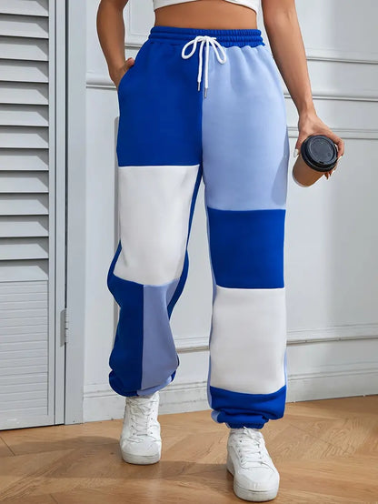 Billie - Color Block Loose Jogger Pants with Drawstring