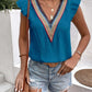 Maja | Ruffled V-Neck Blouse - Cap Sleeve Women's Top