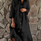 Juvylyn - Loose-fitting cotton linen shirt dress