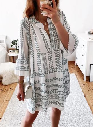 Juliene - Midi dress with flared sleeves