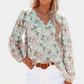 Nirmani | V-Neck Chiffon Blouse With Lantern Sleeves - Stylish & Lightweight