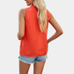 Heshani | Women's Pleated Sleeveless Blouse with Half-High Collar - Chic & Stylish
