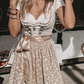 Women's Traditional Dress: Elegant Oktoberfest Dirndl with Shine Apron and Embroidery