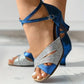 Fannie - Women's sandals with glitter heel
