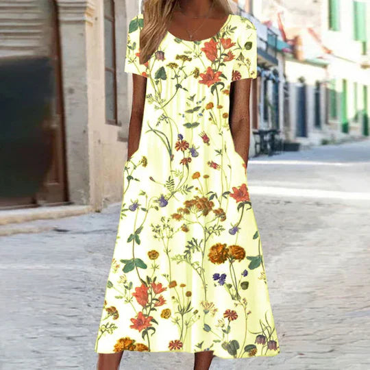 Heirich - Summer dress with bohemian floral pattern