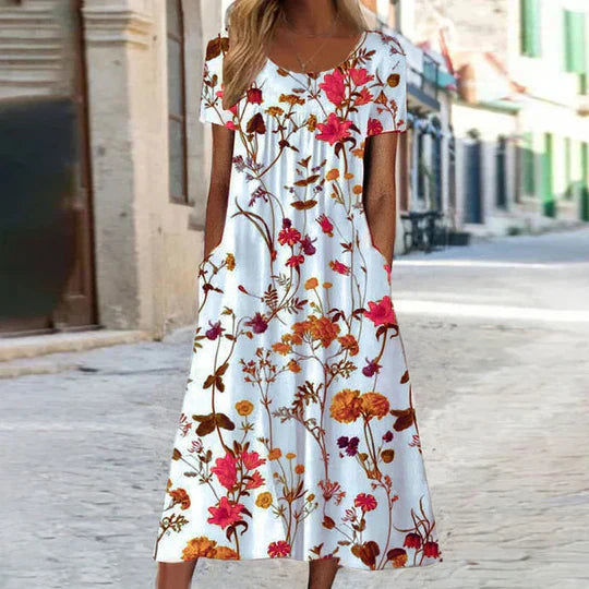 Heirich - Summer dress with bohemian floral pattern
