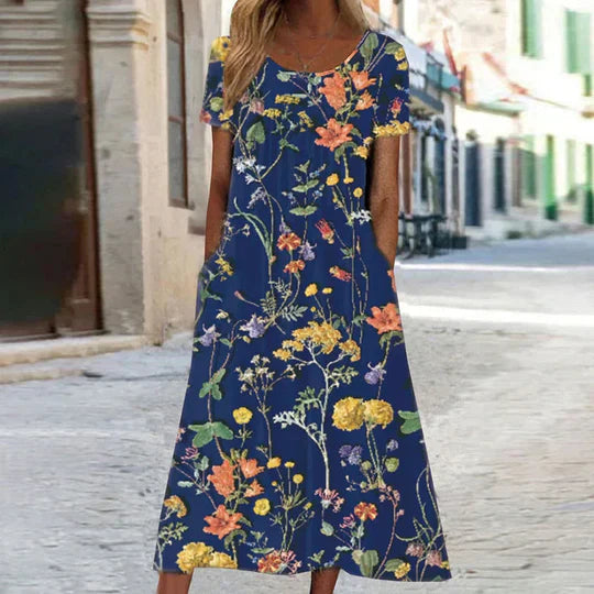 Heirich - Summer dress with bohemian floral pattern