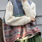 Josephine - Wool knitted cardigan with oversized print