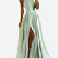 Women's Elegant Backless Maxidress – Flowing Evening Dress with Lacing Details