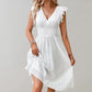 Brionelle – Cotton dress with V-neck and ruffle sleeves