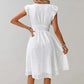 Brionelle – Cotton dress with V-neck and ruffle sleeves