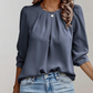 Udari | Women's Pleated Puff Sleeve Blouse - Chic & Comfortable Top