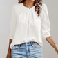 Udari | Women's Pleated Puff Sleeve Blouse - Chic & Comfortable Top