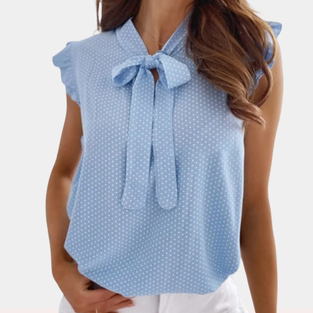 Akila | Sleeveless Shirt With Pleated Collar - Feminine & Elegant