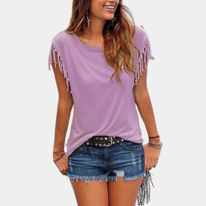 French Summer T-Shirt with Loose Fit – Mila