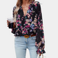 Dragana | Floral Blouse - V-Neck Design for Women