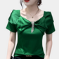 Nisansala | Slim Fit T-Shirt With Square Collar and Bow - Stylish & Trendy