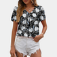Lucija | Chiffon Flower Blouse - V-Neck Women's Top