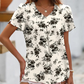 Lucija | Chiffon Flower Blouse - V-Neck Women's Top