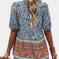 Lia | Women's ethnic floral - patchwork blouse