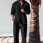 Vintage Linen Tracksuit Men's 2-Piece Set Classic Comfort with a Modern Twist