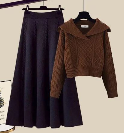 Ethel - Two-piece set consisting of knitted sweater and half skirt