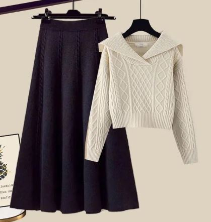 Ethel - Two-piece set consisting of knitted sweater and half skirt