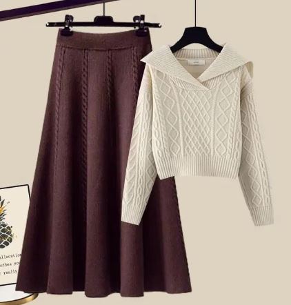 Ethel - Two-piece set consisting of knitted sweater and half skirt