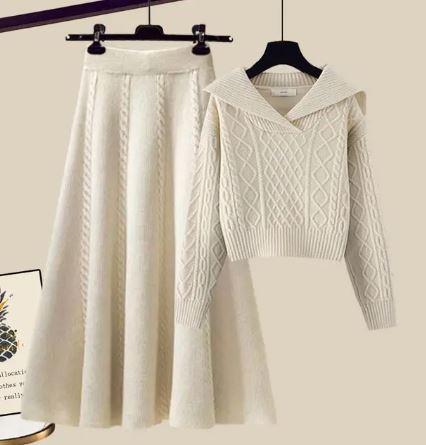 Ethel - Two-piece set consisting of knitted sweater and half skirt